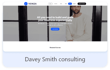 Screenshot of the vonzaconsulting.vonza.com home page, built with Vonza