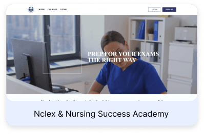 Screenshot of the nursechioma.vonza.com home page, built with Vonza