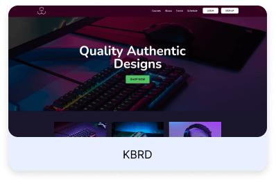 Screenshot of the kbrd.vonza.com home page, built with Vonza