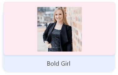 Screenshot of the boldgirls.vonza.com home page, built with Vonza