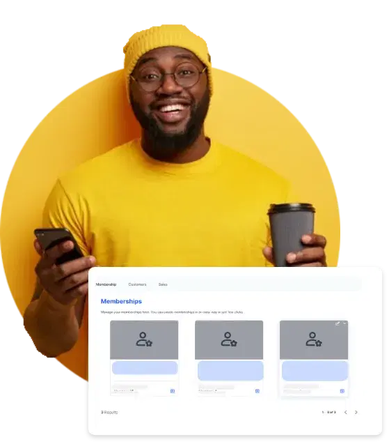 A member opening a Vonza membership site on his phone